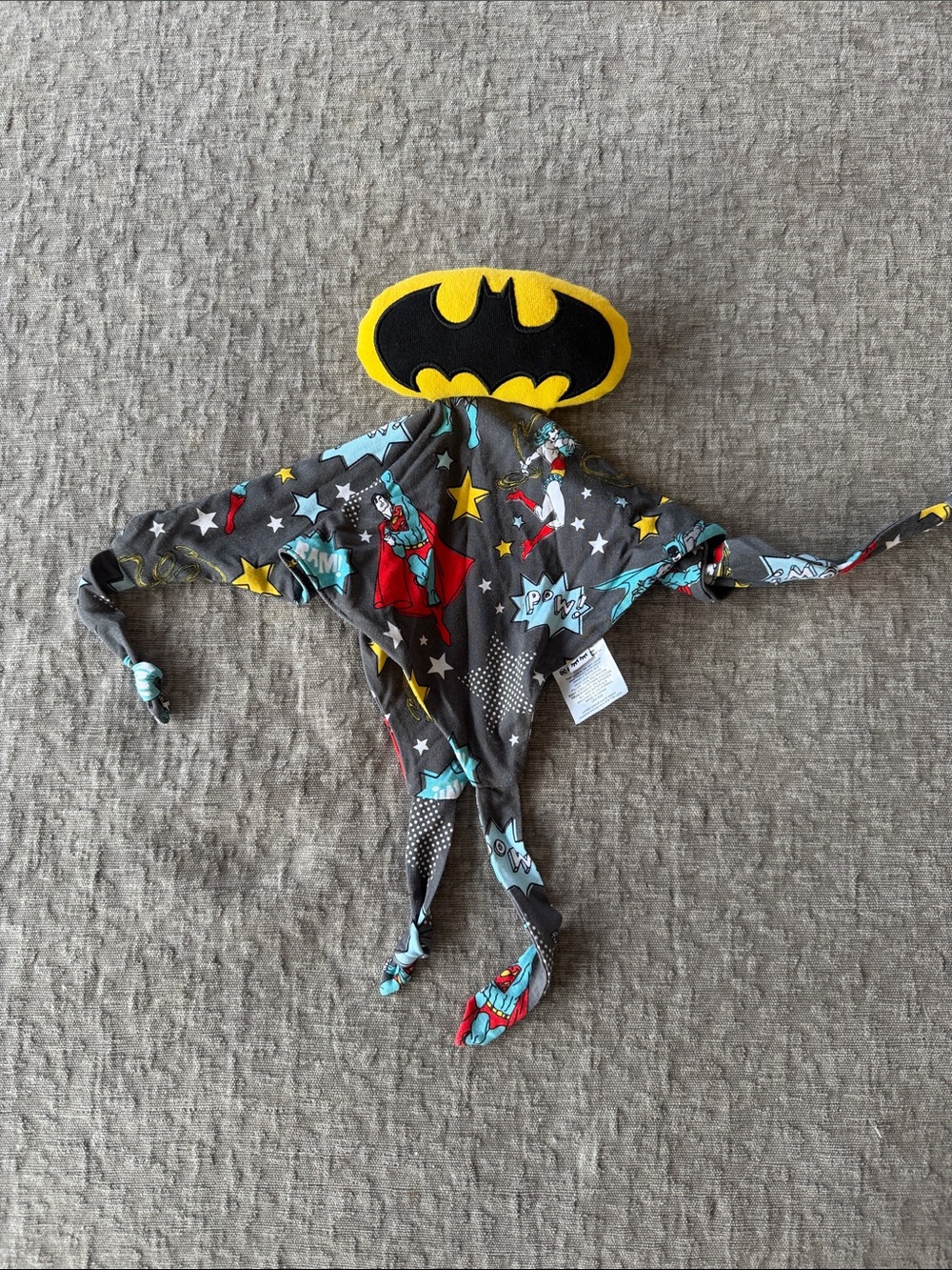 Little Sleepies Batman Plush Head Lovey - Yellow, Black, Gray, Blue, Red